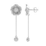18K WHITE GOLD 1/2CT ROUND DIAMOND LADIES EARRINGS - Image 3