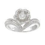 18K WHITE GOLD 1/2CT ROUND DIAMOND LADIES RING - Image 2