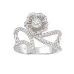 18K WHITE GOLD 1/2CT ROUND DIAMOND LADIES RING - Image 2