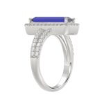 18K WHITE GOLD 1/2CT ROUND/ONYX DIAMOND LADIES RING(COLOR STONE ONYX DIAMOND 4 1/2CT) - Image 2