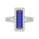 18K WHITE GOLD 1/2CT ROUND/ONYX DIAMOND LADIES RING(COLOR STONE ONYX DIAMOND 4 1/2CT) - Image 5