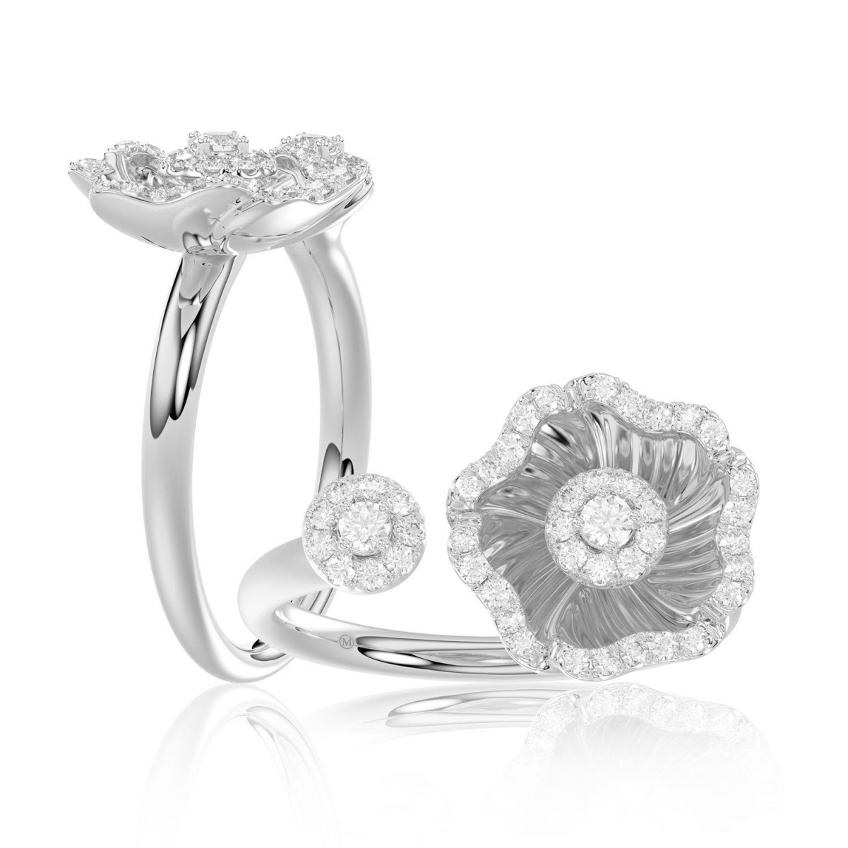 19175360_VA18804W-1201x1201.jpg 18K WHITE GOLD 1/4CT ROUND DIAMOND LADIES RING - Image 1