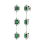 18K WHITE GOLD 12 3/4CT ROUND/OCTAGON DIAMOND LADIES EARRINGS - Image 2