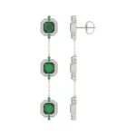 18K WHITE GOLD 12 3/4CT ROUND/OCTAGON DIAMOND LADIES EARRINGS - Image 3