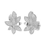 18K WHITE GOLD 1CT ROUND DIAMOND LADIES EARRINGS - Image 2