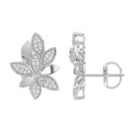 18K WHITE GOLD 1CT ROUND DIAMOND LADIES EARRINGS - Image 3