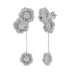 18K WHITE GOLD 1CT ROUND DIAMOND LADIES EARRINGS - Image 2