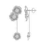 18K WHITE GOLD 1CT ROUND DIAMOND LADIES EARRINGS - Image 3