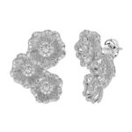18K WHITE GOLD 1CT ROUND DIAMOND LADIES EARRINGS - Image 2