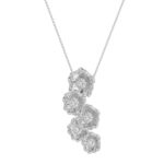 18K WHITE GOLD 1CT ROUND DIAMOND LADIES PENDANT WITH CHAIN - Image 2
