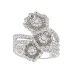 18K WHITE GOLD 1CT ROUND DIAMOND LADIES RING - Image 2