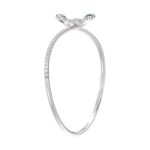 18K WHITE GOLD 2CT ROUND/PEAR DIAMOND LADIES BANGLE(COLOR STONE PEAR GREEN EMERALD DIAMOND 1/2CT) - Image 2