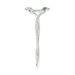18K WHITE GOLD 2CT ROUND/PEAR DIAMOND LADIES BANGLE(COLOR STONE PEAR GREEN EMERALD DIAMOND 1/2CT) - Image 4