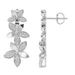18K WHITE GOLD 3/4CT ROUND DIAMOND LADIES EARRINGS - Image 4