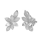 18K WHITE GOLD 3/4CT ROUND DIAMOND LADIES EARRINGS - Image 2