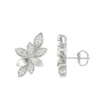 18K WHITE GOLD 3/4CT ROUND DIAMOND LADIES EARRINGS - Image 3