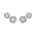 18K WHITE GOLD 3/4CT ROUND DIAMOND LADIES EARRINGS