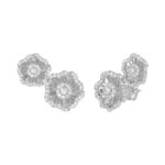 18K WHITE GOLD 3/4CT ROUND DIAMOND LADIES EARRINGS - Image 2