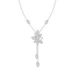 18K WHITE GOLD 3/4CT ROUND DIAMOND LADIES NECKLACE
