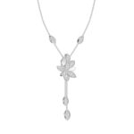 18K WHITE GOLD 3/4CT ROUND DIAMOND LADIES NECKLACE - Image 2