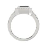 18K WHITE GOLD 4 1/4CT ROUND/EMERALD DIAMOND LADIES RING(COLOR STONE EMERALD DIAMOND 4 CT) - Image 4