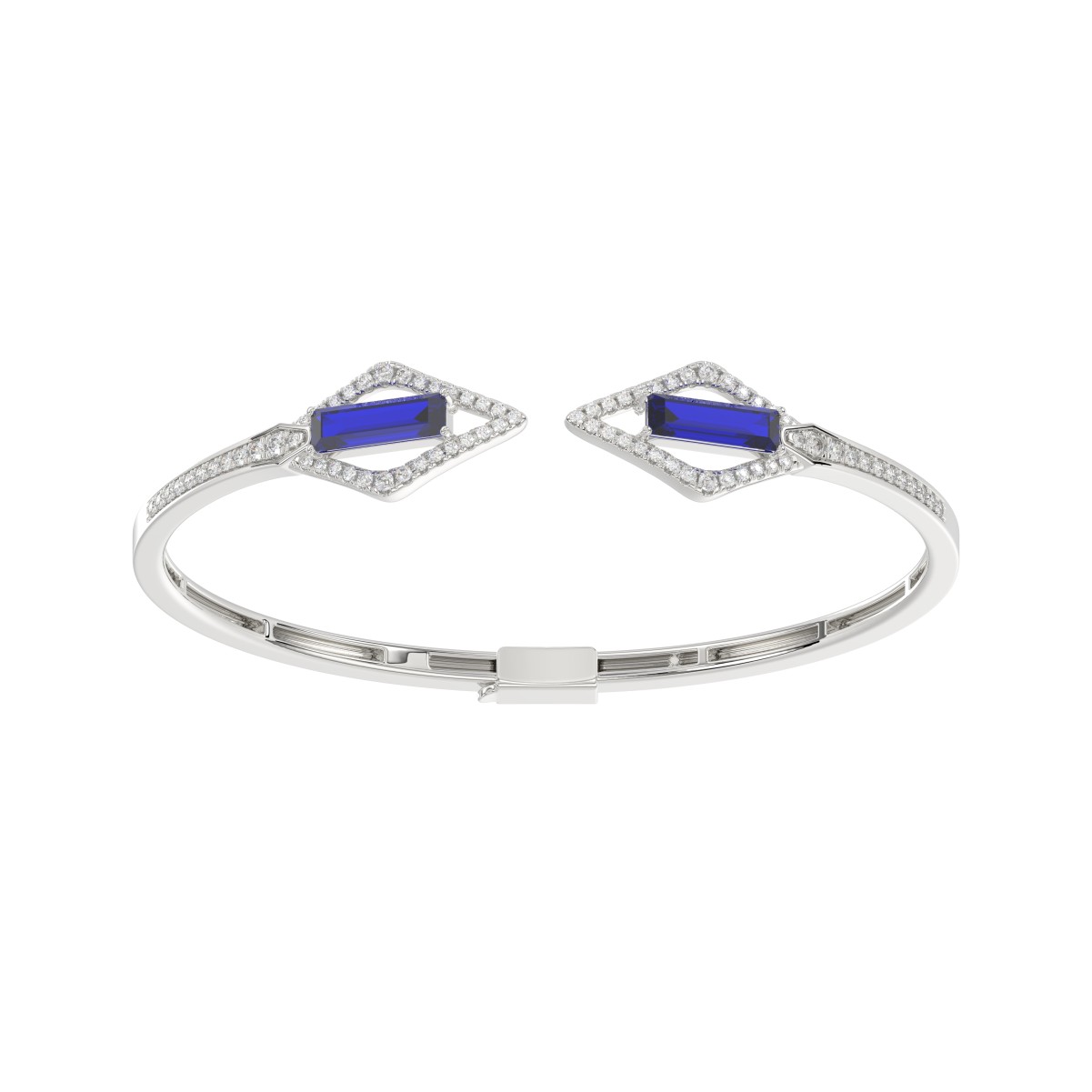 19175402_VA21186W-1201x1201.jpg 18K WHITE GOLD 4 3/4CT ROUND/ONYX DIAMOND LADIES BANGLE(COLOR STONE ONYX DIAMOND 4CT) - Image 1