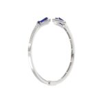 18K WHITE GOLD 4 3/4CT ROUND/ONYX DIAMOND LADIES BANGLE(COLOR STONE ONYX DIAMOND 4CT) - Image 2