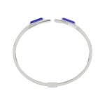 18K WHITE GOLD 4 3/4CT ROUND/ONYX DIAMOND LADIES BANGLE(COLOR STONE ONYX DIAMOND 4CT) - Image 3