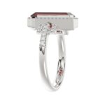 18K WHITE GOLD 4 3/8CT ROUND/ONYX DIAMOND LADIES RING(COLOR STONE RED ONYX DIAMOND 4 1/5CT) - Image 3