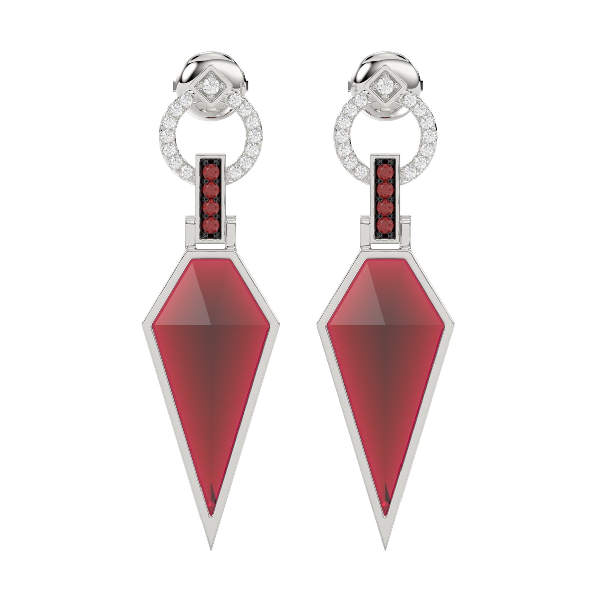 19175409_VA19364W-1201x1201.jpg 18K WHITE GOLD 5 1/3CT ROUND/ONXY PEAR DIAMOND LADIES EARRINGS - Image 1