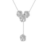 18K WHITE GOLD 5/8CT ROUND DIAMOND LADIES NECKLACE - Image 2