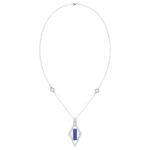 18K WHITE GOLD 5CT ROUND/ONYX DIAMOND LADIES PENDANT(COLOR STONE ONYX DIAMOND 1/2CT)