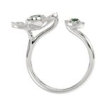 18K WHITE GOLD 7/8CT ROUND/PEAR DIAMOND LADIES RING - Image 2