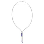 18K WHITE GOLD 9CT ROUND/ONYX DIAMOND LADIES NECKLACE(COLOR STONE ONYX DIAMOND 4 5/8CT) - Image 2