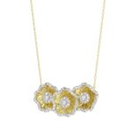 18K YELLOW GOLD 1/2CT ROUND DIAMOND LADIES NECKLACE - Image 2
