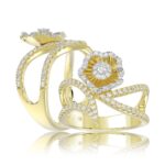18K YELLOW GOLD 1/2CT ROUND DIAMOND LADIES RING
