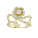 18K YELLOW GOLD 1/2CT ROUND DIAMOND LADIES RING - Image 2