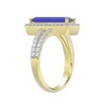 18K YELLOW GOLD 1/2CT ROUND/ONYX DIAMOND LADIES RING(COLOR STONE ONYX DIAMOND 4 1/2CT) - Image 2