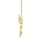18K YELLOW GOLD 1/3CT ROUND DIAMOND LADIES PENDANT WITH CHAIN - Image 3