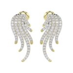 18K YELLOW GOLD 3/4CT ROUND DIAMOND LADIES EARRINGS
