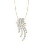 18K YELLOW GOLD 3/4CT ROUND DIAMOND LADIES PENDANT WITH CHAIN