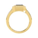 18K YELLOW GOLD 4 1/4CT ROUND/EMERALD DIAMOND LADIES RING(COLOR STONE EMERALD DIAMOND 4 CT) - Image 4