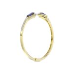 18K YELLOW GOLD 4 3/4CT ROUND/ONYX DIAMOND LADIES BANGLE(COLOR STONE ONYX DIAMOND 4CT) - Image 2