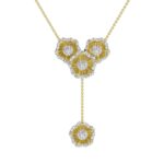 18K YELLOW GOLD 5/8CT ROUND DIAMOND LADIES NECKLACE