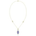 18K YELLOW GOLD 5CT ROUND/ONYX DIAMOND LADIES PENDANT(COLOR STONE ONYX DIAMOND 1/2CT)