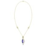 18K YELLOW GOLD 5CT ROUND/ONYX DIAMOND LADIES PENDANT(COLOR STONE ONYX DIAMOND 1/2CT) - Image 2