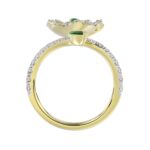 18K YELLOW GOLD 7/8CT ROUND/MARQUISE DIAMOND LADIES RING(COLOR STONE GREEN EMERALD ROUND DIAMOND 1/20CT/MARQUISE DIAMOND 1/3CT) - Image 4
