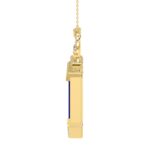 18K YELLOW GOLD 7CT ROUND/RECTANGLE ONYX DIAMOND LADIES PENDANT WITH CHAIN - Image 3