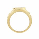 14K YELLOW GOLD 1CT ROUND DIAMOND MEN'S RING - Image 2