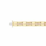 14K YELLOW GOLD 3 7/8CT ROUND DIAMOND MEN'S BRACELET - Image 3
